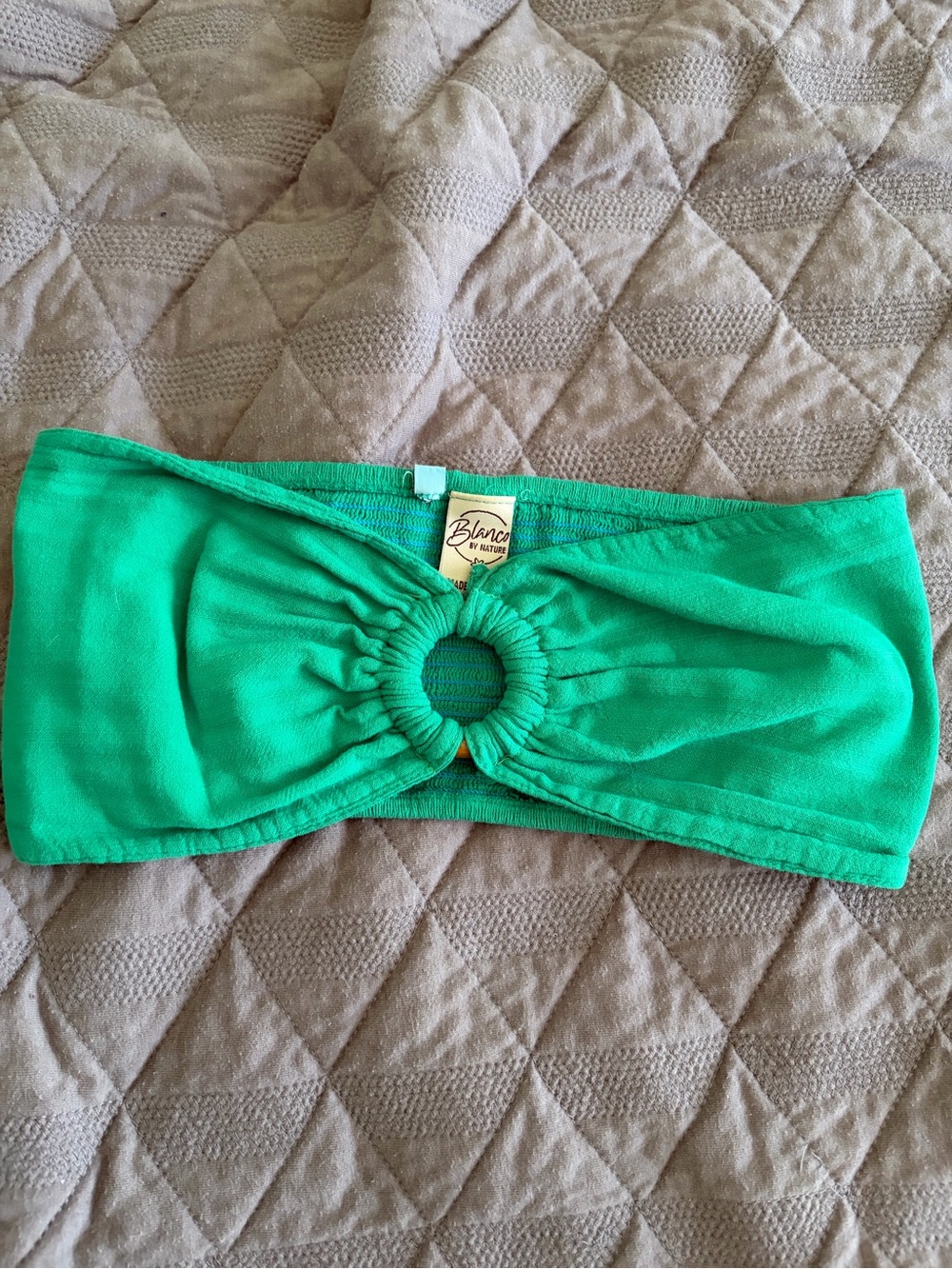 Blanca Green Bandeau Tube Top with Ring Detail